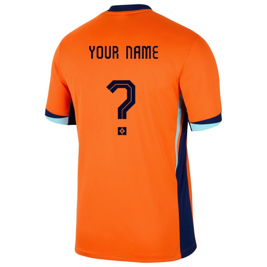 Férfi Hollandia Az Ön Neve #0 Narancs Hazai Jersey 24-26 Mez Póló Ing