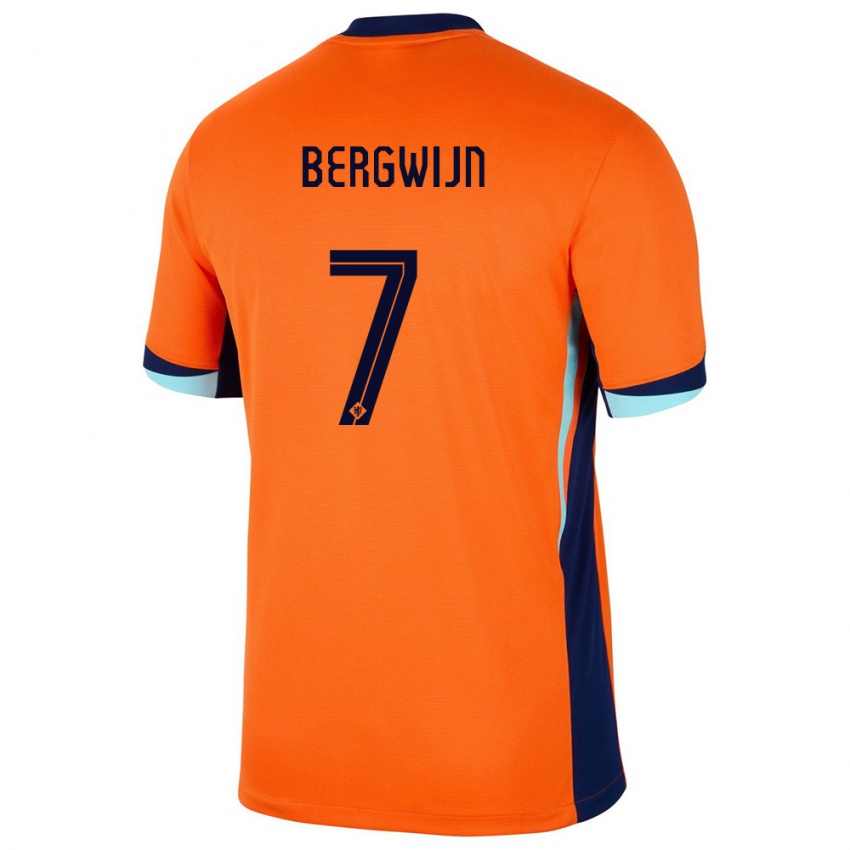 Férfi Hollandia Steven Bergwijn #7 Narancs Hazai Jersey 24-26 Mez Póló Ing
