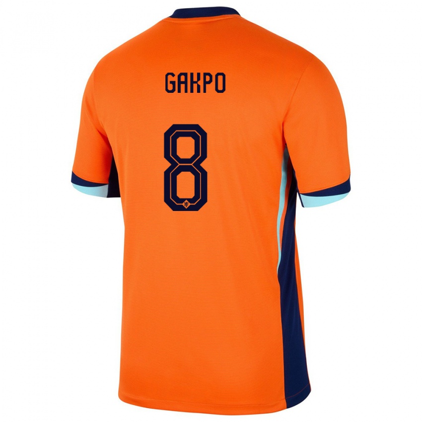 Férfi Hollandia Cody Gakpo #8 Narancs Hazai Jersey 24-26 Mez Póló Ing