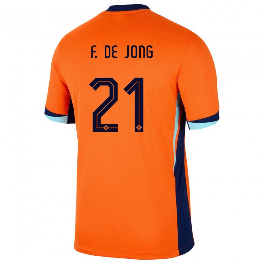 Férfi Hollandia Frenkie De Jong #21 Narancs Hazai Jersey 24-26 Mez Póló Ing