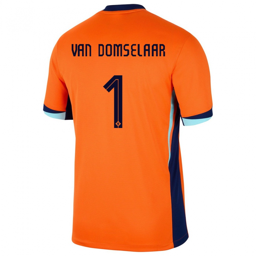 Férfi Hollandia Daphne Van Domselaar #1 Narancs Hazai Jersey 24-26 Mez Póló Ing