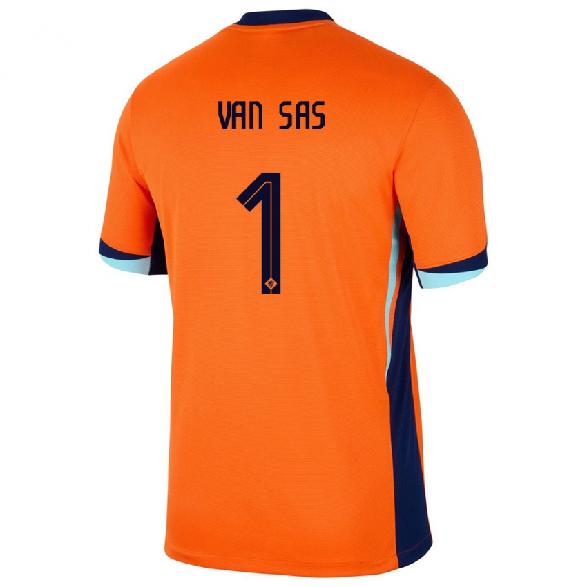 Férfi Hollandia Mikki Van Sas #1 Narancs Hazai Jersey 24-26 Mez Póló Ing