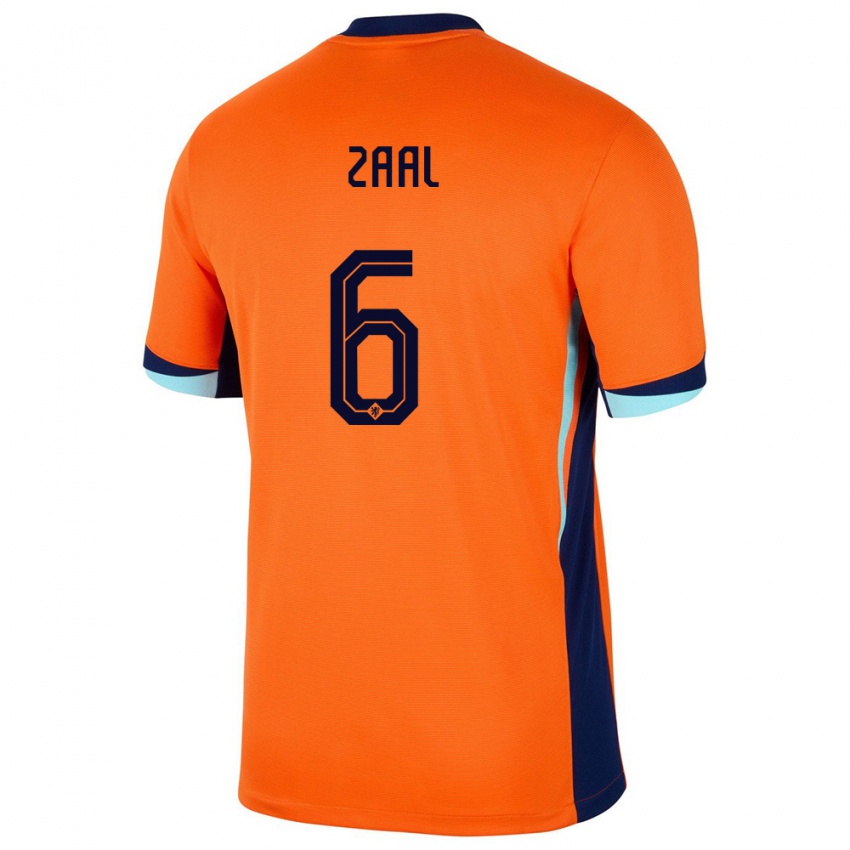 Férfi Hollandia Timo Zaal #6 Narancs Hazai Jersey 24-26 Mez Póló Ing