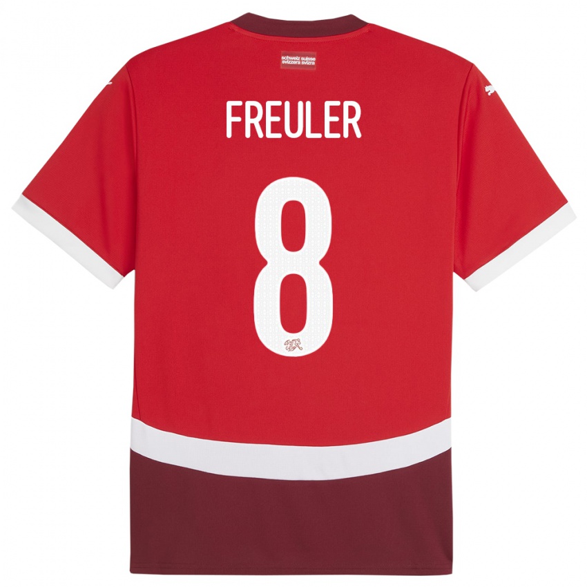 Férfi Svájc Remo Freuler #8 Piros Hazai Jersey 24-26 Mez Póló Ing