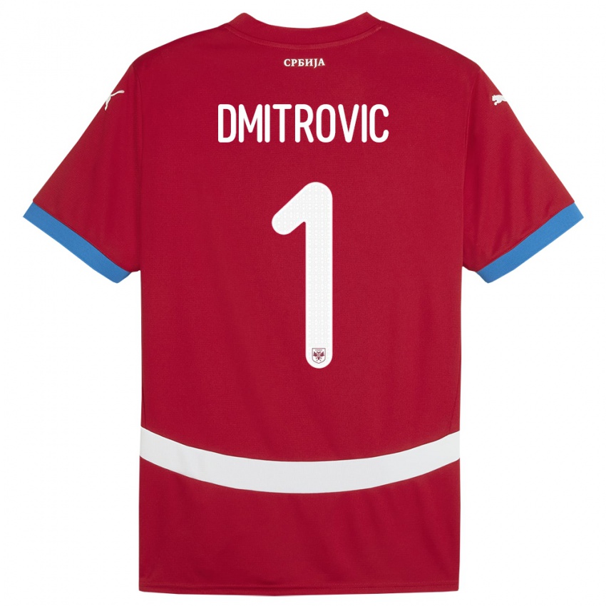 Férfi Szerbia Marko Dmitrovic #1 Piros Hazai Jersey 24-26 Mez Póló Ing