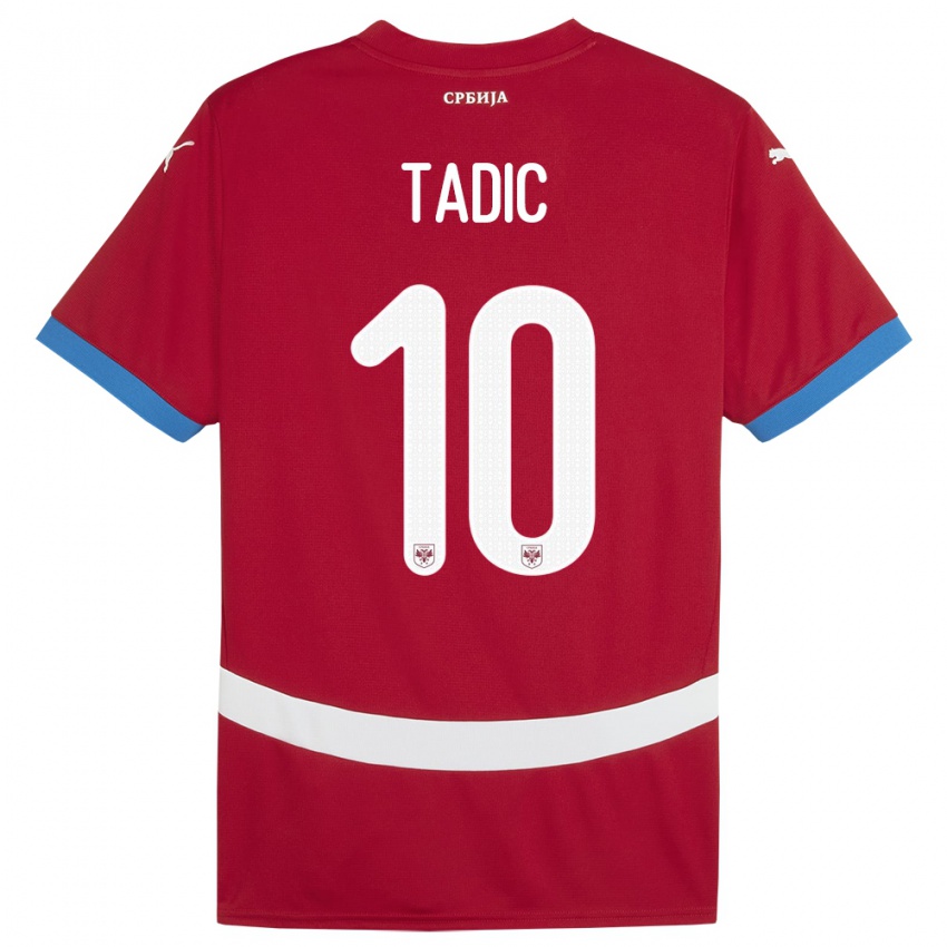 Férfi Szerbia Dusan Tadic #10 Piros Hazai Jersey 24-26 Mez Póló Ing