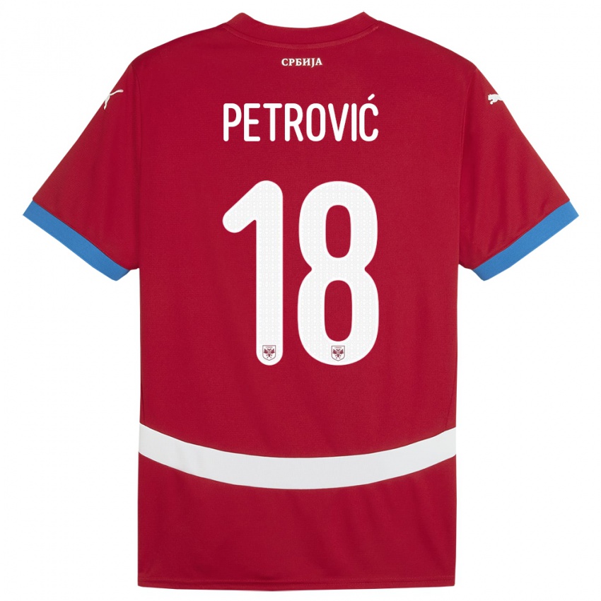 Férfi Szerbia Emilija Petrovic #18 Piros Hazai Jersey 24-26 Mez Póló Ing