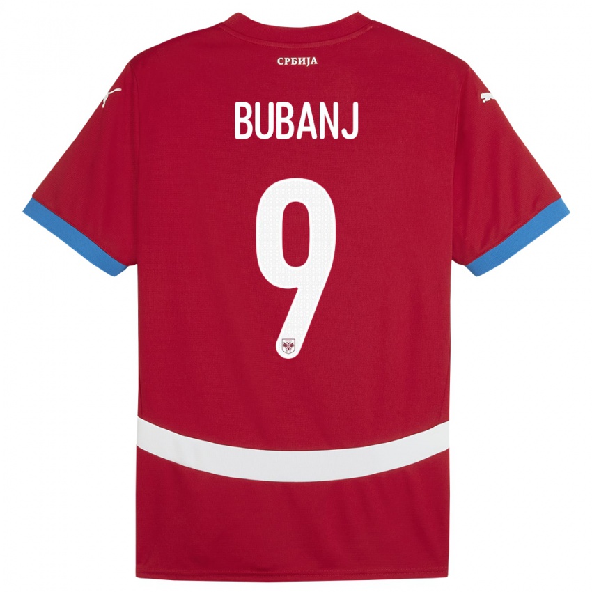 Férfi Szerbia Mateja Bubanj #9 Piros Hazai Jersey 24-26 Mez Póló Ing