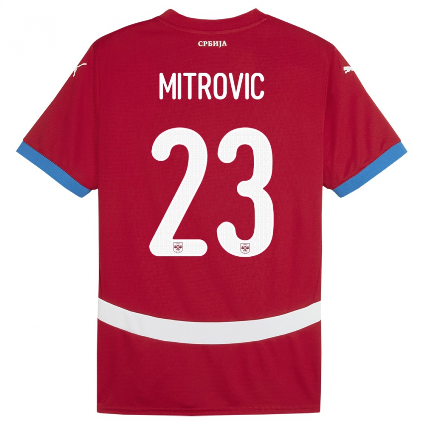 Férfi Szerbia Vuk Mitrovic #23 Piros Hazai Jersey 24-26 Mez Póló Ing
