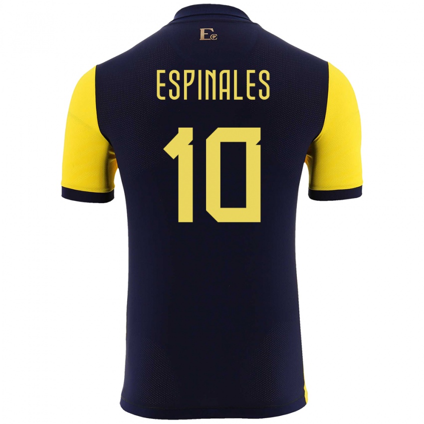 Férfi Ecuador Joselyn Espinales #10 Sárga Hazai Jersey 24-26 Mez Póló Ing