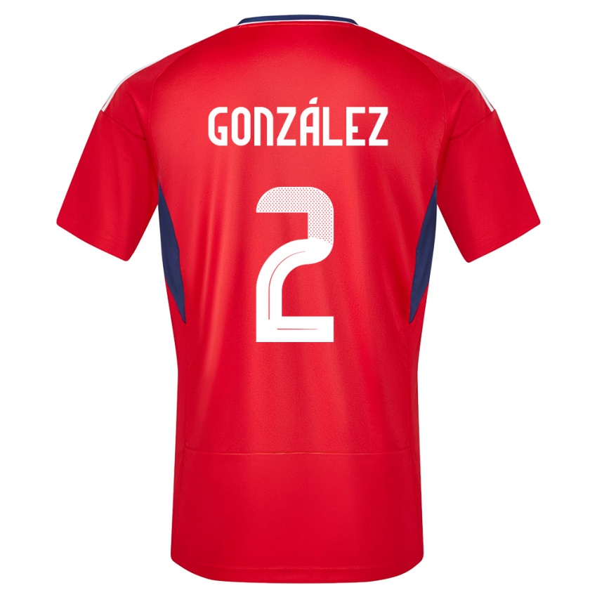Férfi Costa Rica Julian Gonzalez #2 Piros Hazai Jersey 24-26 Mez Póló Ing