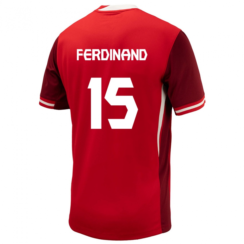 Férfi Kanada Keesean Ferdinand #15 Piros Hazai Jersey 24-26 Mez Póló Ing