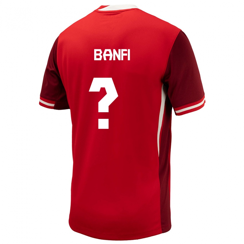 Férfi Kanada Samuel Banfi #0 Piros Hazai Jersey 24-26 Mez Póló Ing
