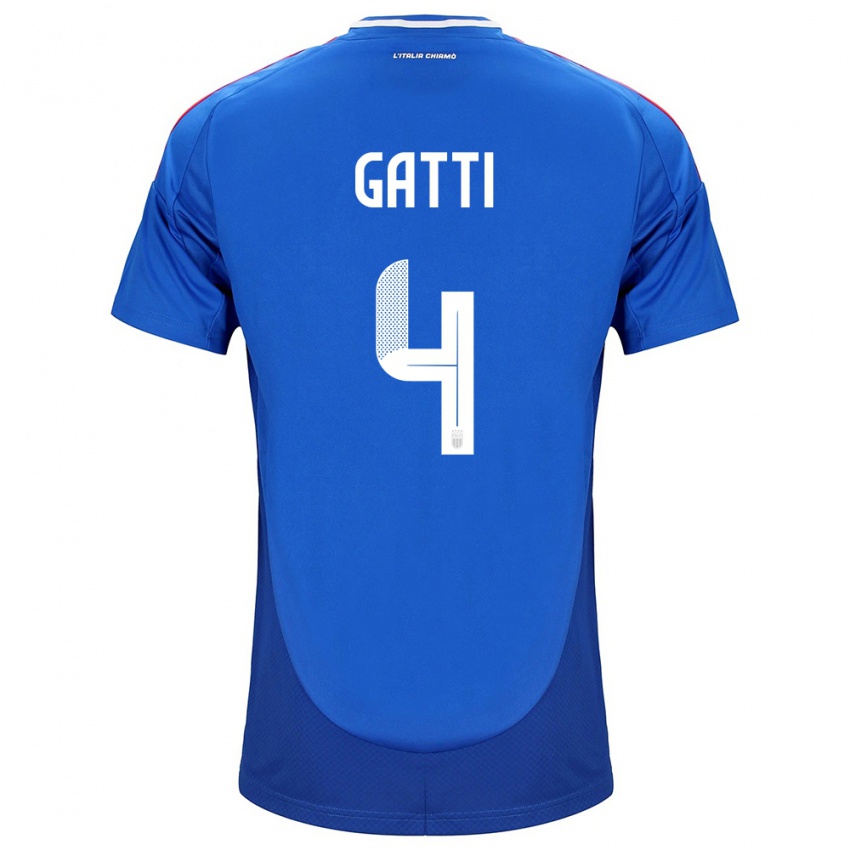 Férfi Olaszország Federico Gatti #4 Kék Hazai Jersey 24-26 Mez Póló Ing