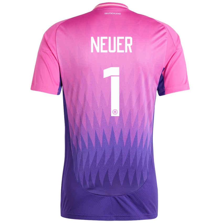 Férfi Németország Manuel Neuer #1 Pink Lila Idegenbeli Jersey 24-26 Mez Póló Ing