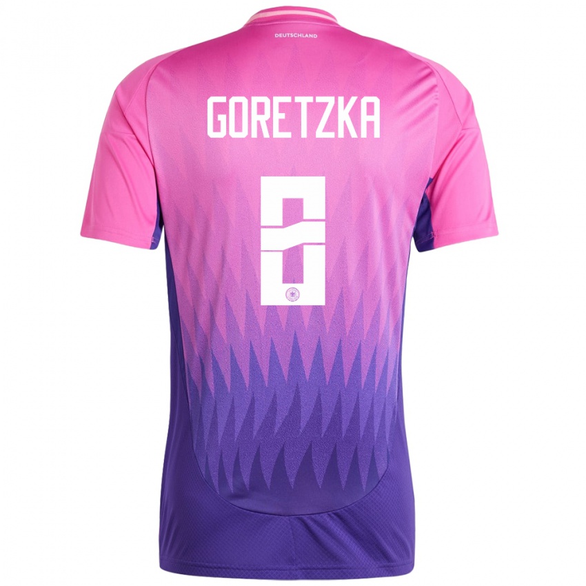 Férfi Németország Leon Goretzka #8 Pink Lila Idegenbeli Jersey 24-26 Mez Póló Ing