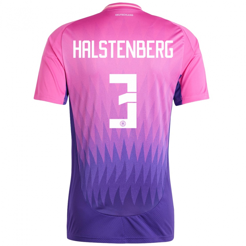 Férfi Németország Marcel Halstenberg #3 Pink Lila Idegenbeli Jersey 24-26 Mez Póló Ing