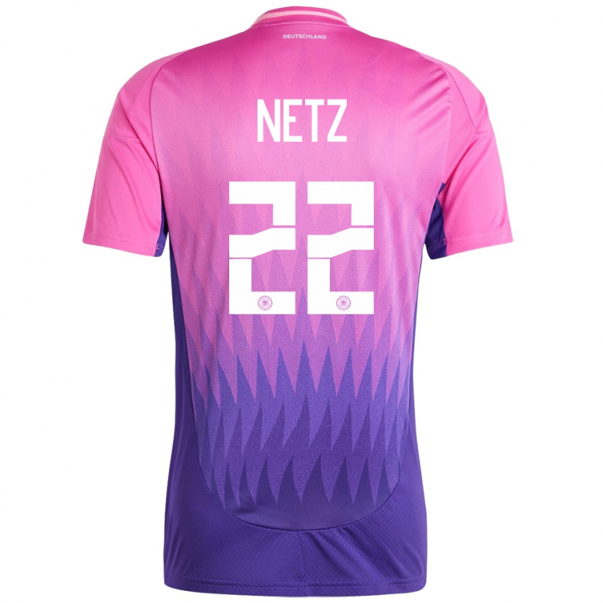 Férfi Németország Luca Netz #22 Pink Lila Idegenbeli Jersey 24-26 Mez Póló Ing