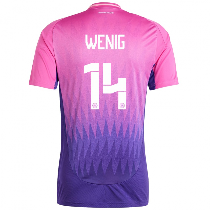 Férfi Németország Marcel Wenig #14 Pink Lila Idegenbeli Jersey 24-26 Mez Póló Ing