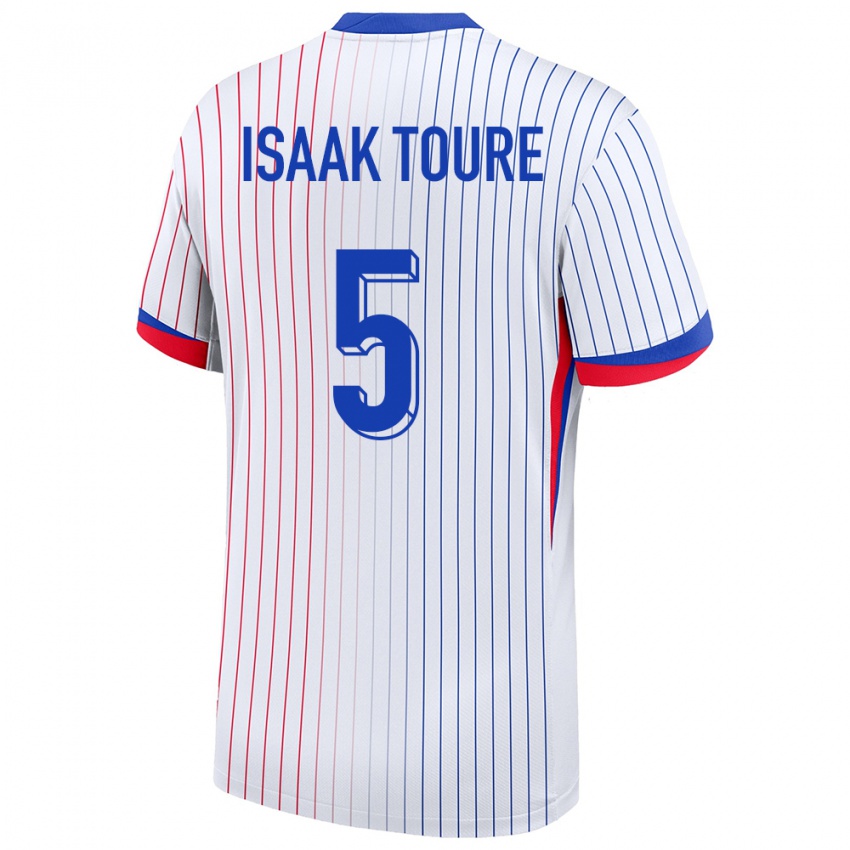 Férfi Franciaország Souleymane Isaak Toure #5 Fehér Idegenbeli Jersey 24-26 Mez Póló Ing