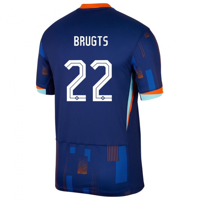Férfi Hollandia Esmee Brugts #22 Kék Idegenbeli Jersey 24-26 Mez Póló Ing
