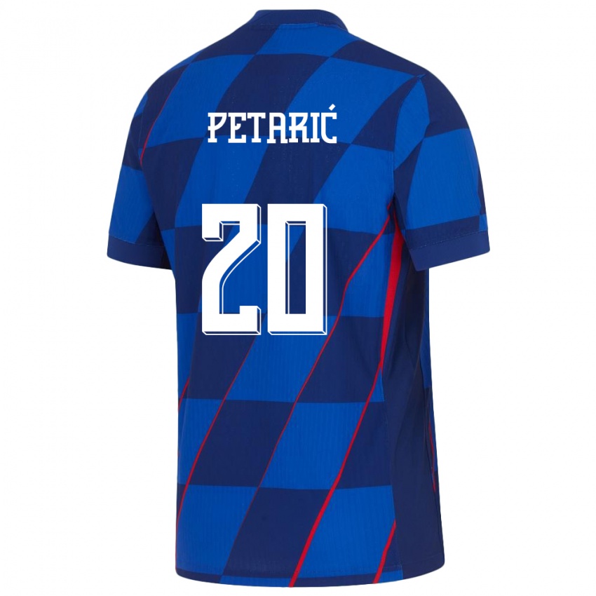 Férfi Horvátország Nika Petaric #20 Kék Idegenbeli Jersey 24-26 Mez Póló Ing
