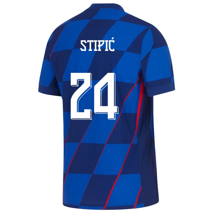 Férfi Horvátország Mihael Stipic #24 Kék Idegenbeli Jersey 24-26 Mez Póló Ing