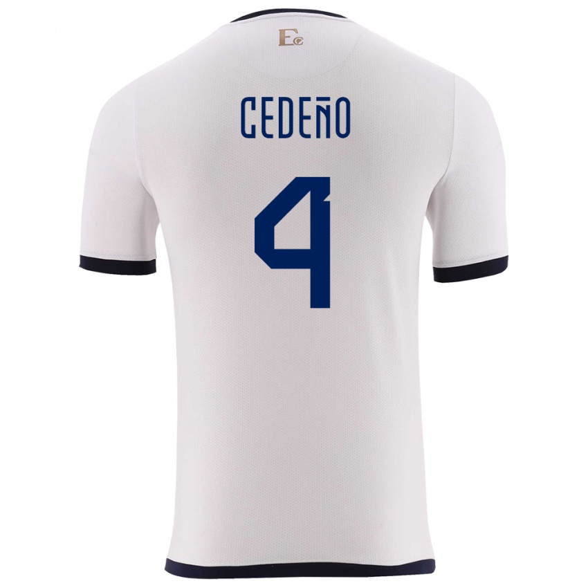 Férfi Ecuador Stefany Cedeno #4 Fehér Idegenbeli Jersey 24-26 Mez Póló Ing