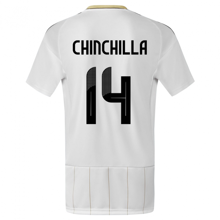 Férfi Costa Rica Priscila Chinchilla #14 Fehér Idegenbeli Jersey 24-26 Mez Póló Ing