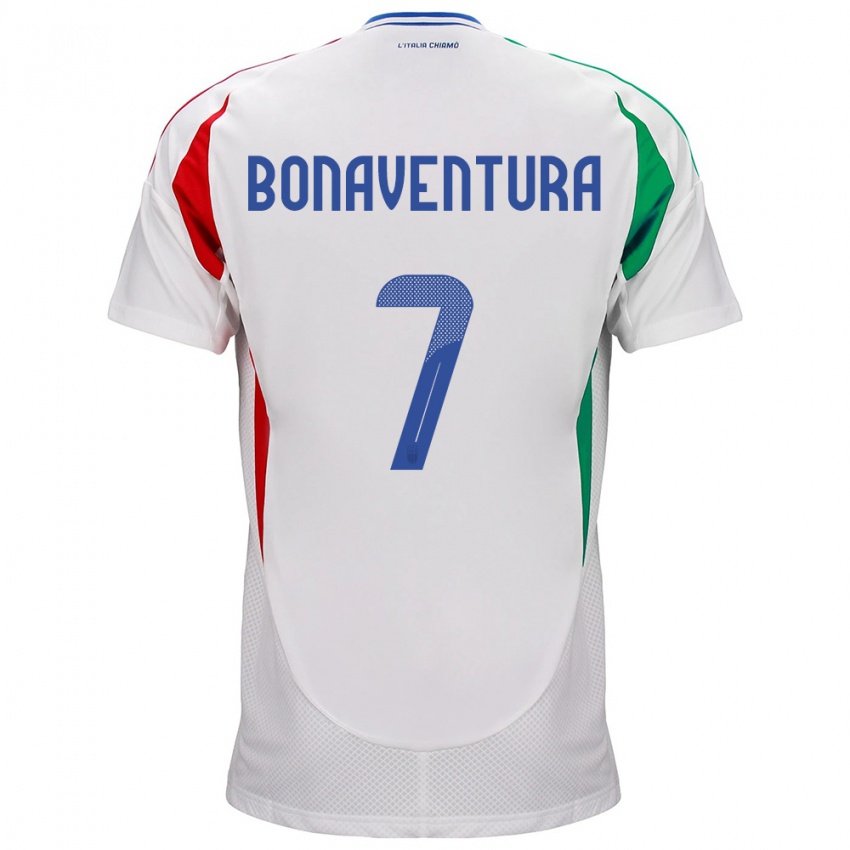 Férfi Olaszország Giacomo Bonaventura #7 Fehér Idegenbeli Jersey 24-26 Mez Póló Ing