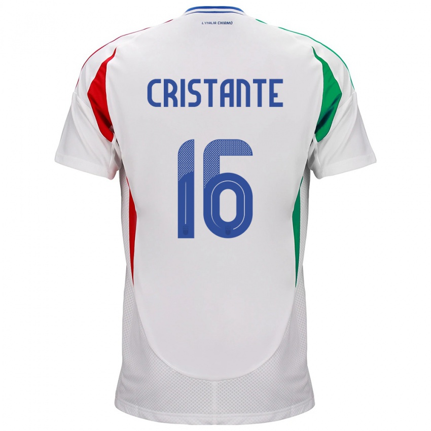 Férfi Olaszország Bryan Cristante #16 Fehér Idegenbeli Jersey 24-26 Mez Póló Ing