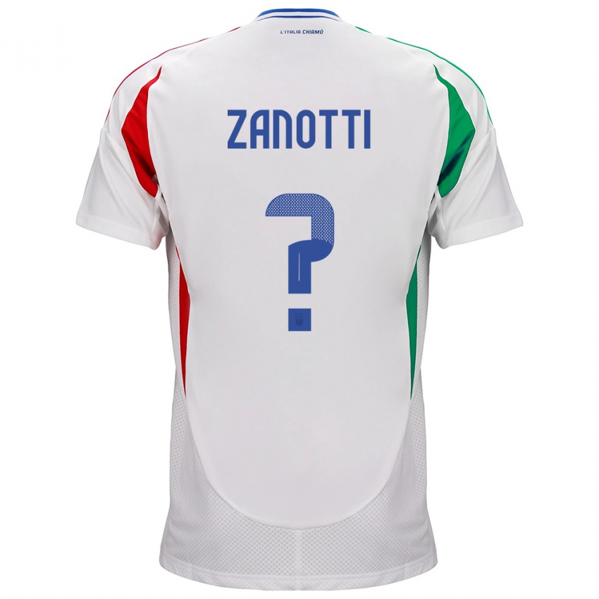 Férfi Olaszország Mattia Zanotti #0 Fehér Idegenbeli Jersey 24-26 Mez Póló Ing