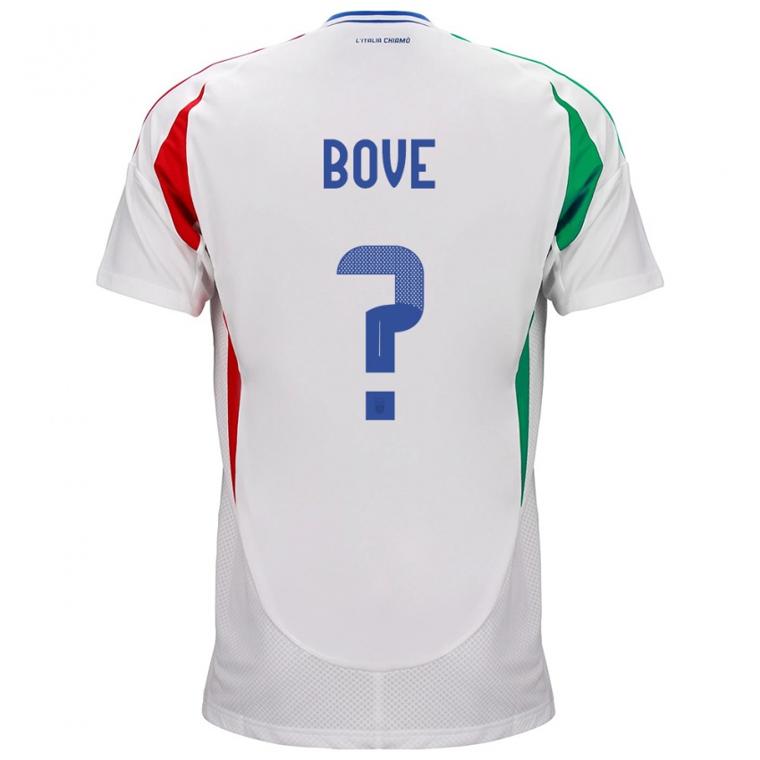 Férfi Olaszország Edoardo Bove #0 Fehér Idegenbeli Jersey 24-26 Mez Póló Ing