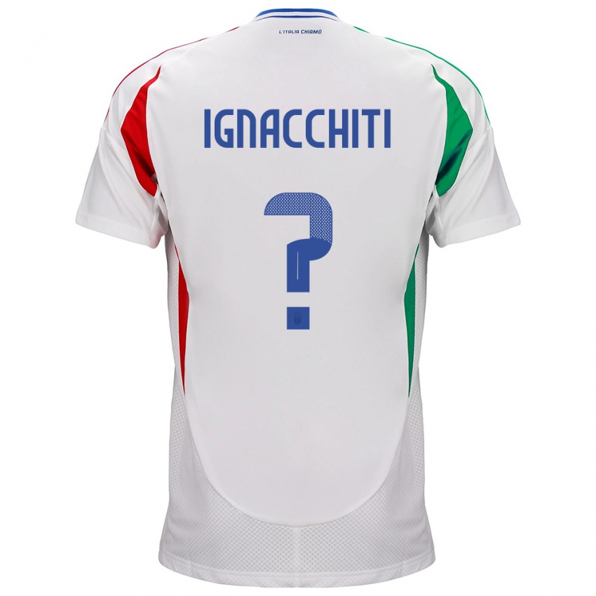 Férfi Olaszország Lorenzo Ignacchiti #0 Fehér Idegenbeli Jersey 24-26 Mez Póló Ing