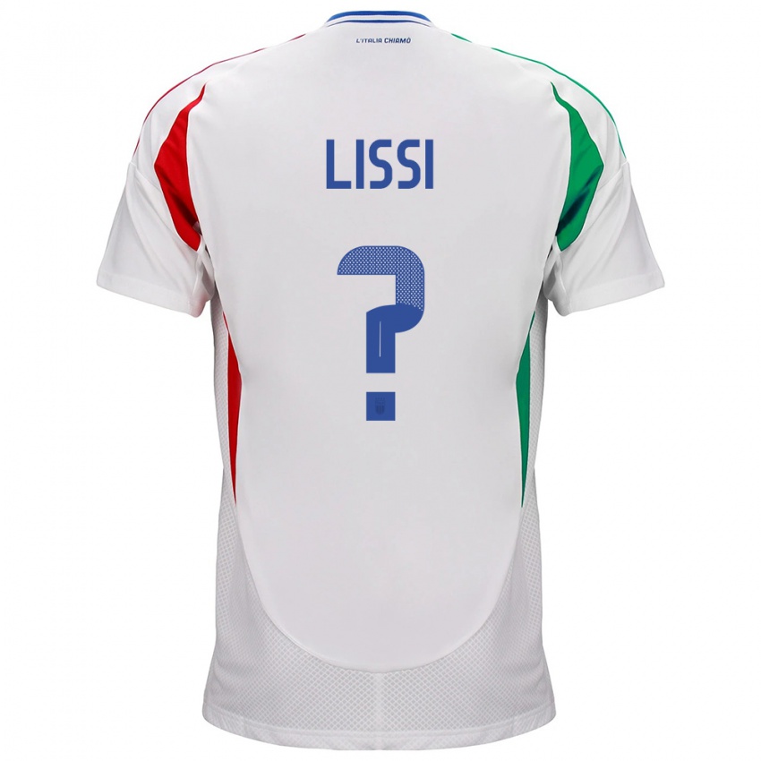 Férfi Olaszország Thomas Lissi #0 Fehér Idegenbeli Jersey 24-26 Mez Póló Ing