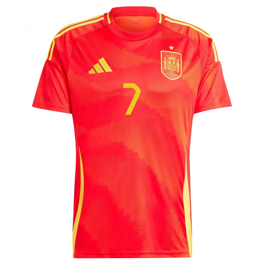 Női Spanyolország Alvaro Morata #7 Piros Hazai Jersey 24-26 Mez Póló Ing