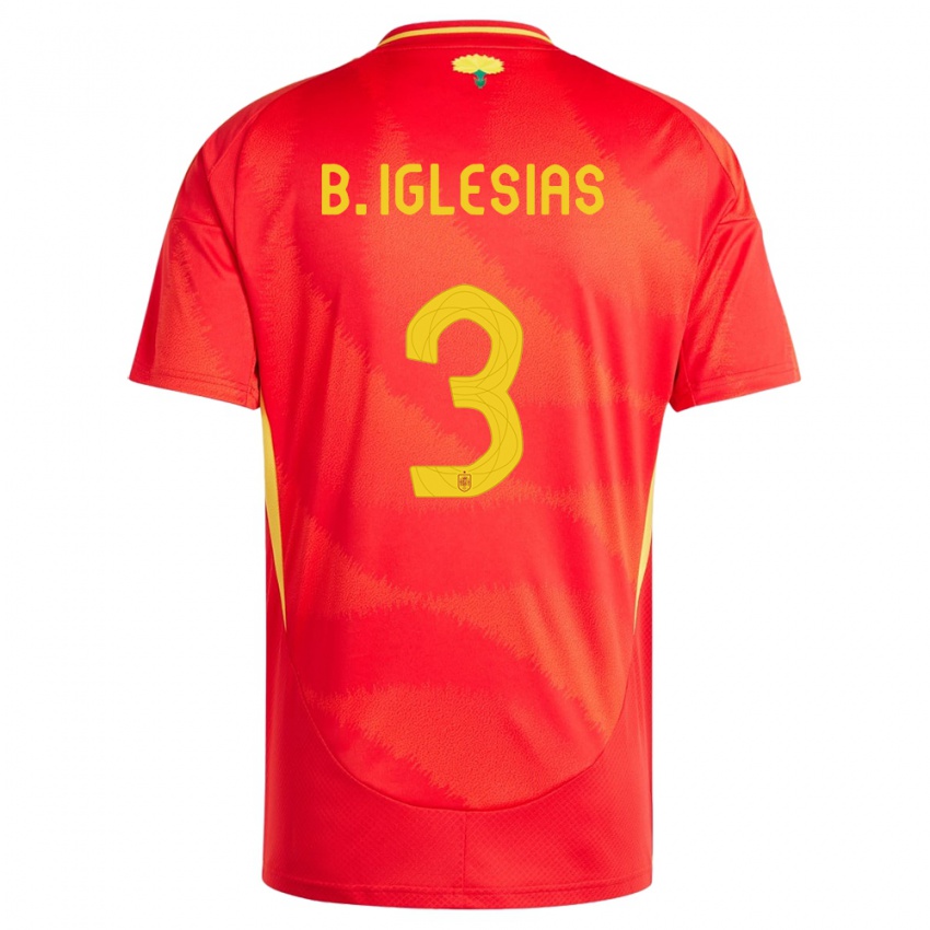 Női Spanyolország Borja Iglesias #3 Piros Hazai Jersey 24-26 Mez Póló Ing