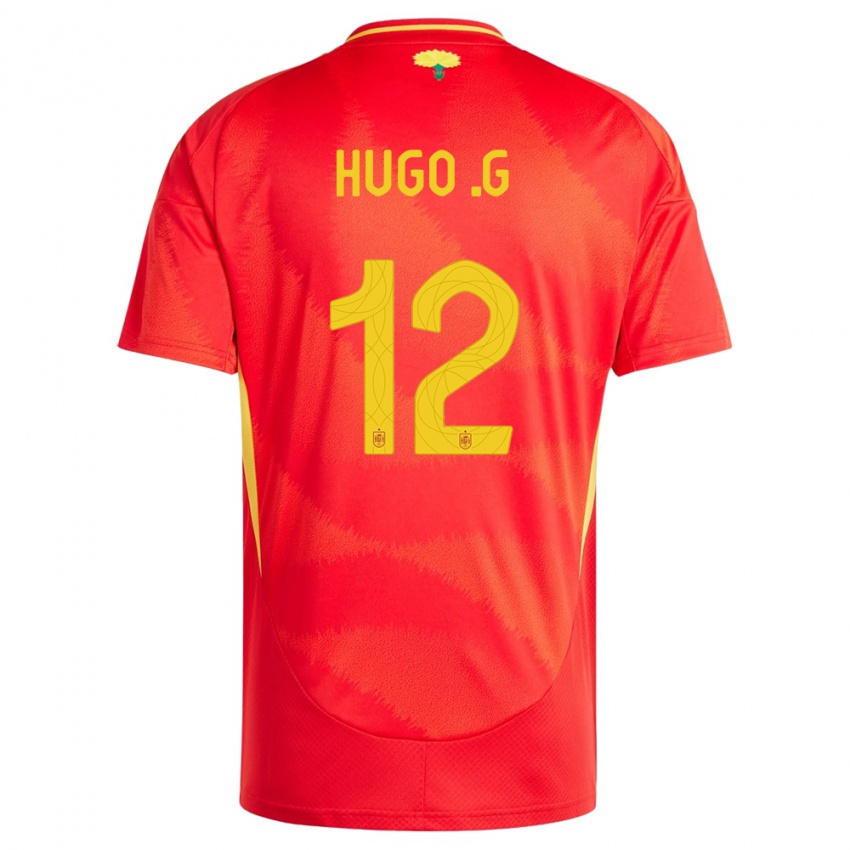 Női Spanyolország Hugo Guillamon #12 Piros Hazai Jersey 24-26 Mez Póló Ing