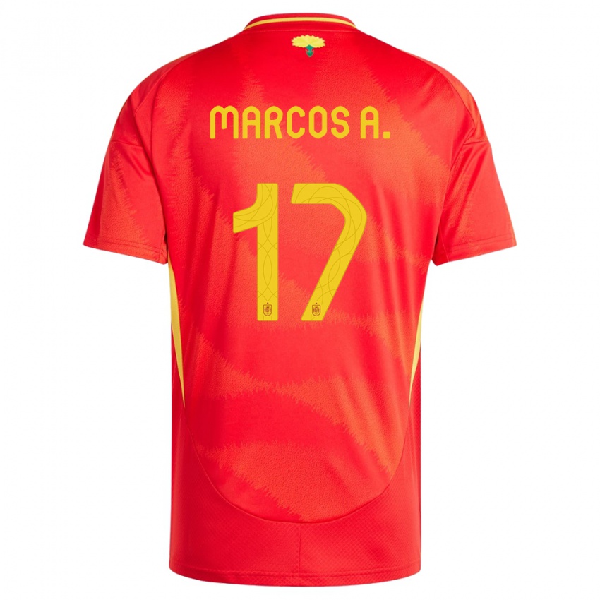 Női Spanyolország Marcos Alonso #17 Piros Hazai Jersey 24-26 Mez Póló Ing