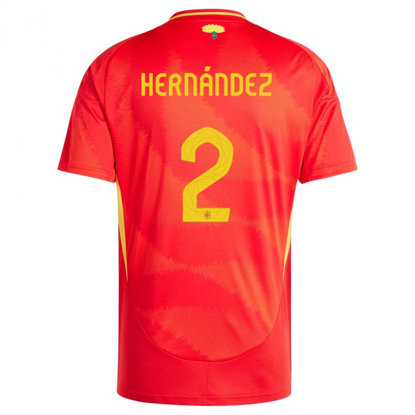 Női Spanyolország Oihane Hernandez #2 Piros Hazai Jersey 24-26 Mez Póló Ing