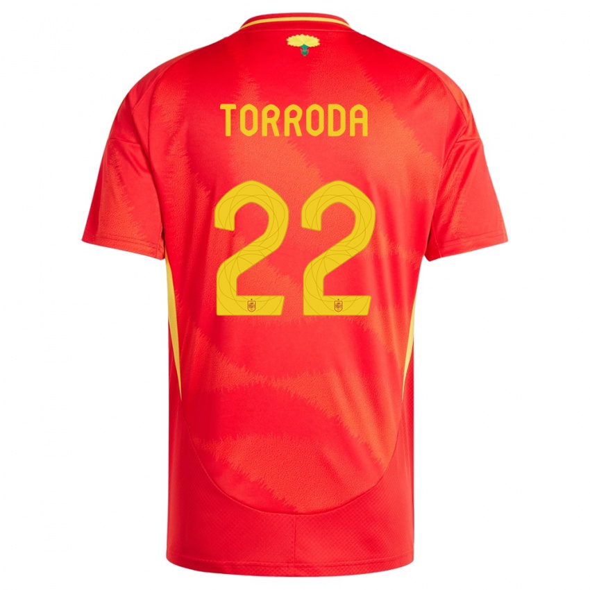 Női Spanyolország Anna Torroda #22 Piros Hazai Jersey 24-26 Mez Póló Ing