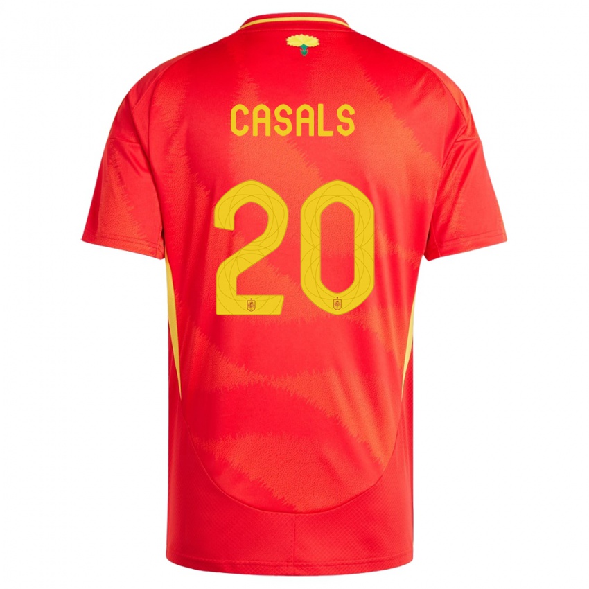 Női Spanyolország Joel Casals #20 Piros Hazai Jersey 24-26 Mez Póló Ing