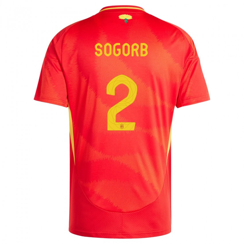 Női Spanyolország Carles Sogorb #2 Piros Hazai Jersey 24-26 Mez Póló Ing