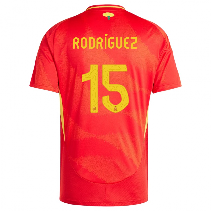 Női Spanyolország Dani Rodriguez #15 Piros Hazai Jersey 24-26 Mez Póló Ing