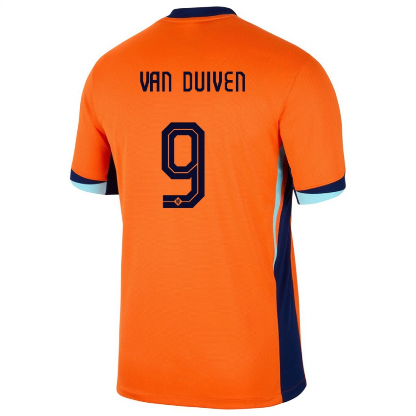 Női Hollandia Jason Van Duiven #9 Narancs Hazai Jersey 24-26 Mez Póló Ing