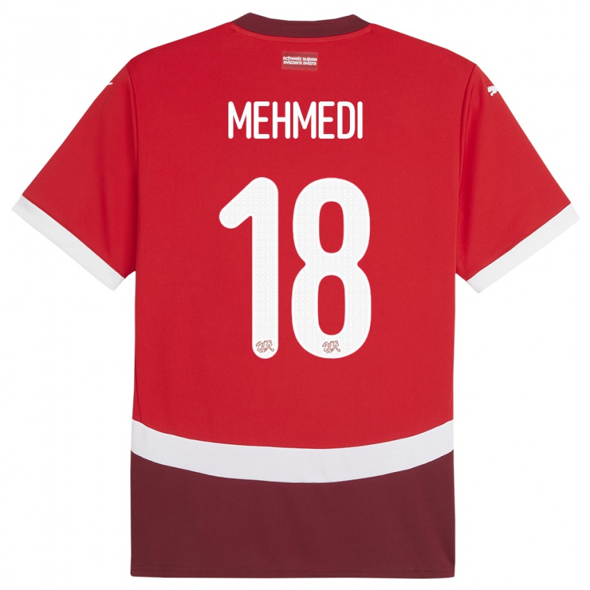 Női Svájc Admir Mehmedi #18 Piros Hazai Jersey 24-26 Mez Póló Ing