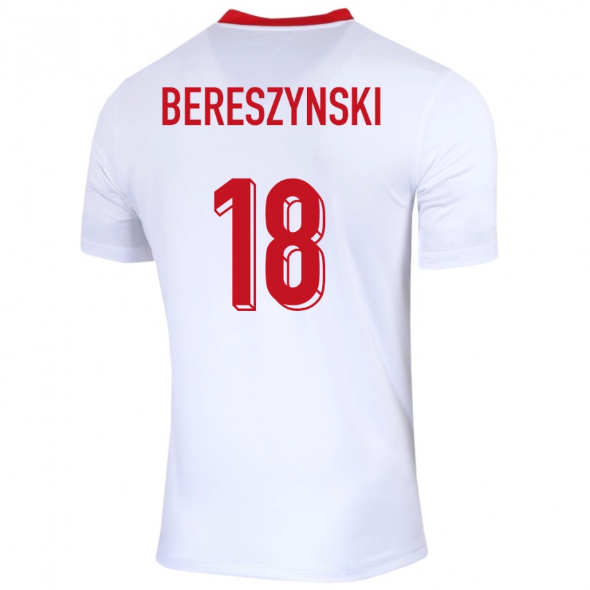 Női Lengyelország Bartosz Bereszynski #18 Fehér Hazai Jersey 24-26 Mez Póló Ing