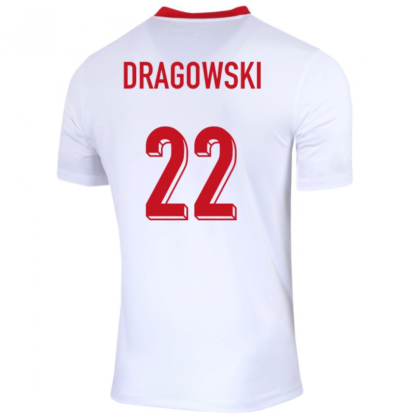 Női Lengyelország Bartlomiej Dragowski #22 Fehér Hazai Jersey 24-26 Mez Póló Ing