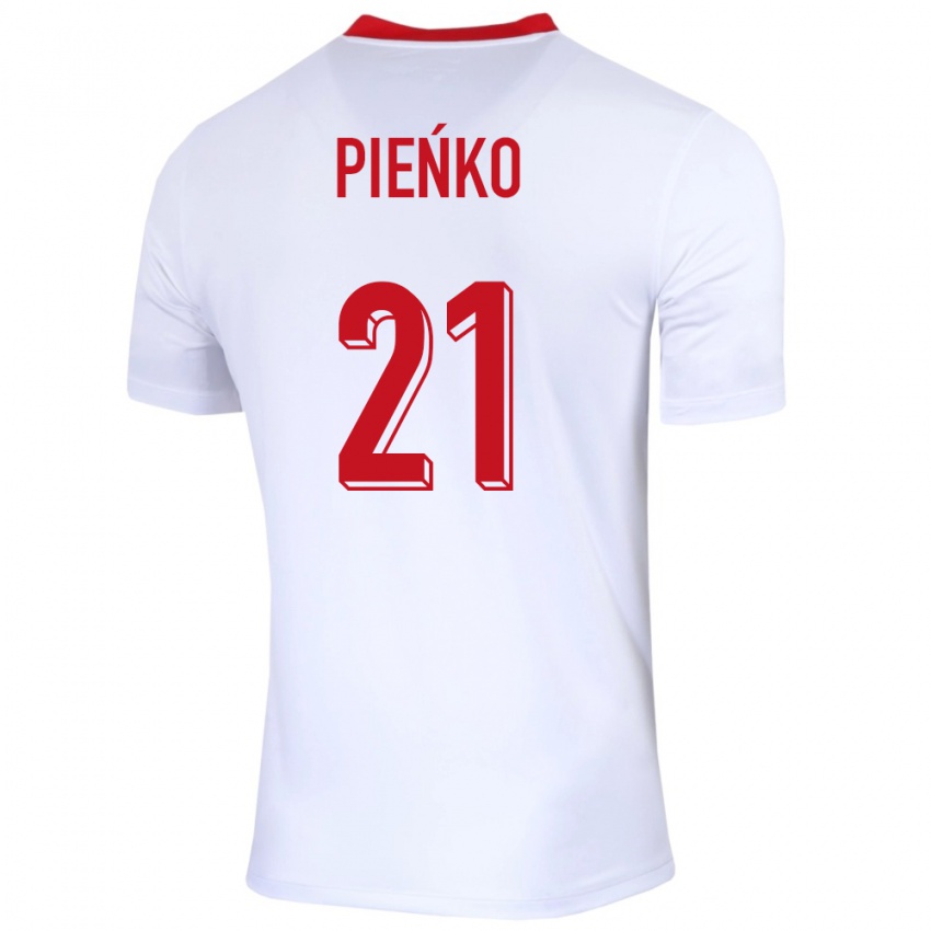 Női Lengyelország Tomasz Pienko #21 Fehér Hazai Jersey 24-26 Mez Póló Ing