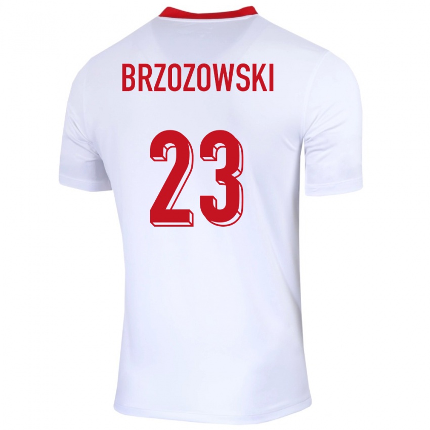 Női Lengyelország Milosz Brzozowski #23 Fehér Hazai Jersey 24-26 Mez Póló Ing